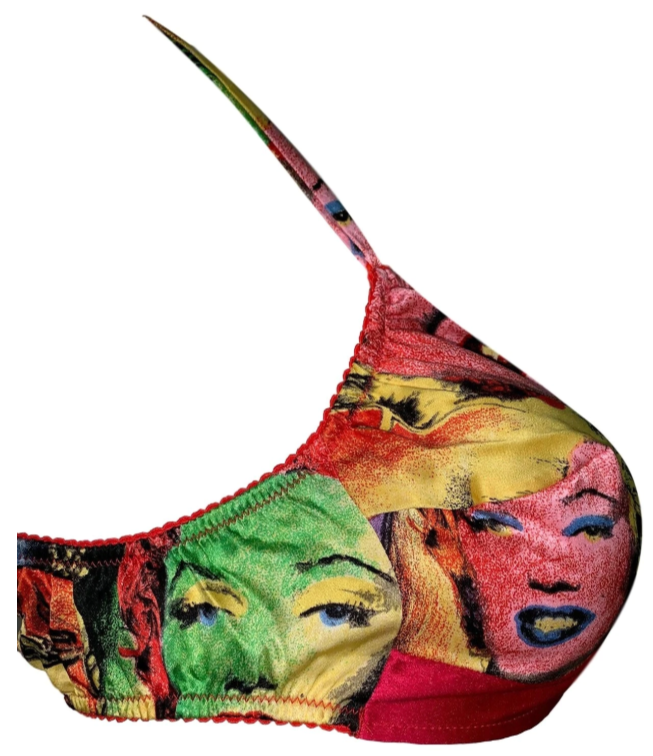 Vintage S/S 1991 Gianni Versace Silk Bra Marilyn Monroe & James Dean Andy Warhol Print