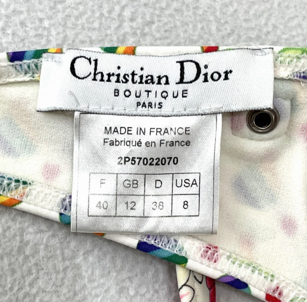 S/S 2002 Christian Dior x John Galliano Rainbow Pear Candy Harajuku Logo Buckle Bra Top