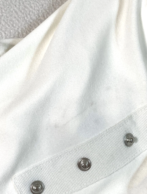 S/S 2003 Dolce & Gabbana Runway White Snap Up Off Shoulder Adjustable Dress