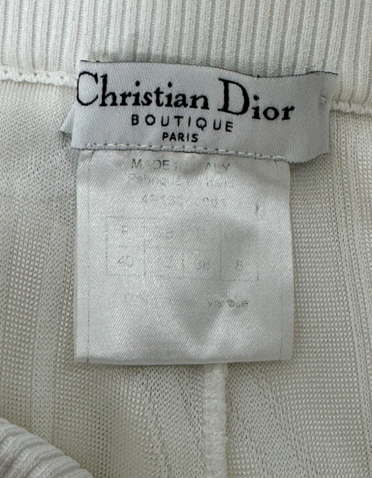 S/S 2004 Christian Dior x John Galliano White Logo Slinky Baggy Jogger Sweat Pants