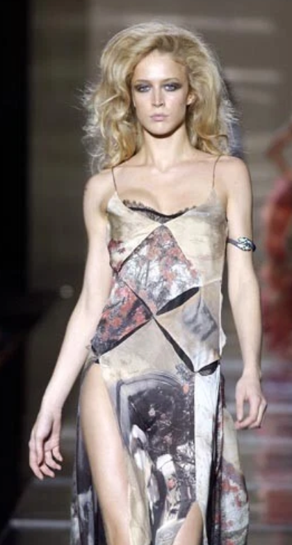 S/S 2004 Roberto Cavalli Runway Cut-Out Silk Mini Dress