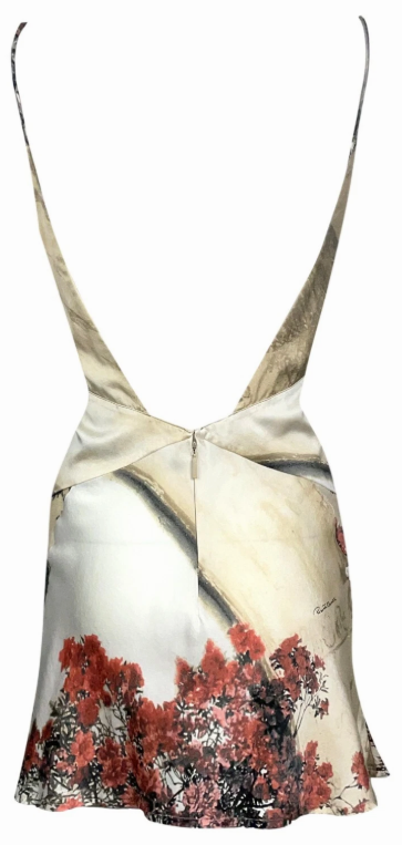 S/S 2004 Roberto Cavalli Runway Cut-Out Silk Mini Dress