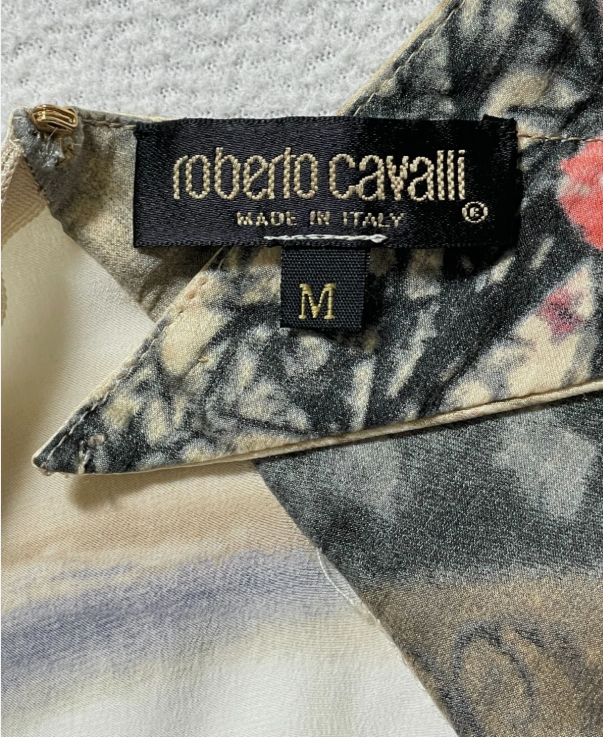 S/S 2004 Roberto Cavalli Runway Cut-Out Silk Mini Dress