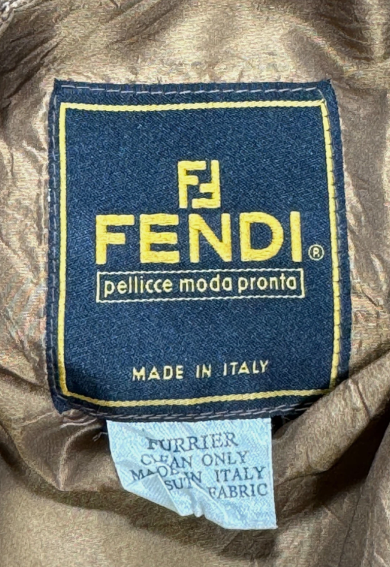 Vintage 1990's Fendi x Karl Lagerfeld Baggy Cocoon Golden Mink Fur Midi Coat