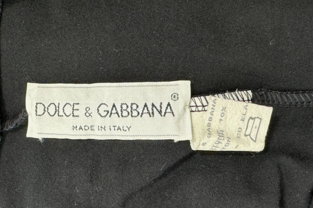 Vintage F/W 1991 Dolce & Gabbana Pin-Up Black Crystal Crop Top & High Waist Shorts Set