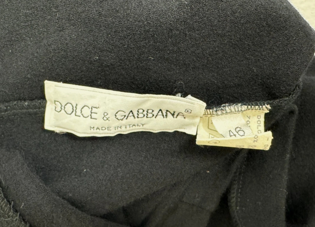 Vintage F/W 1991 Dolce & Gabbana Pin-Up Black Crystal Crop Top & High Waist Shorts Set