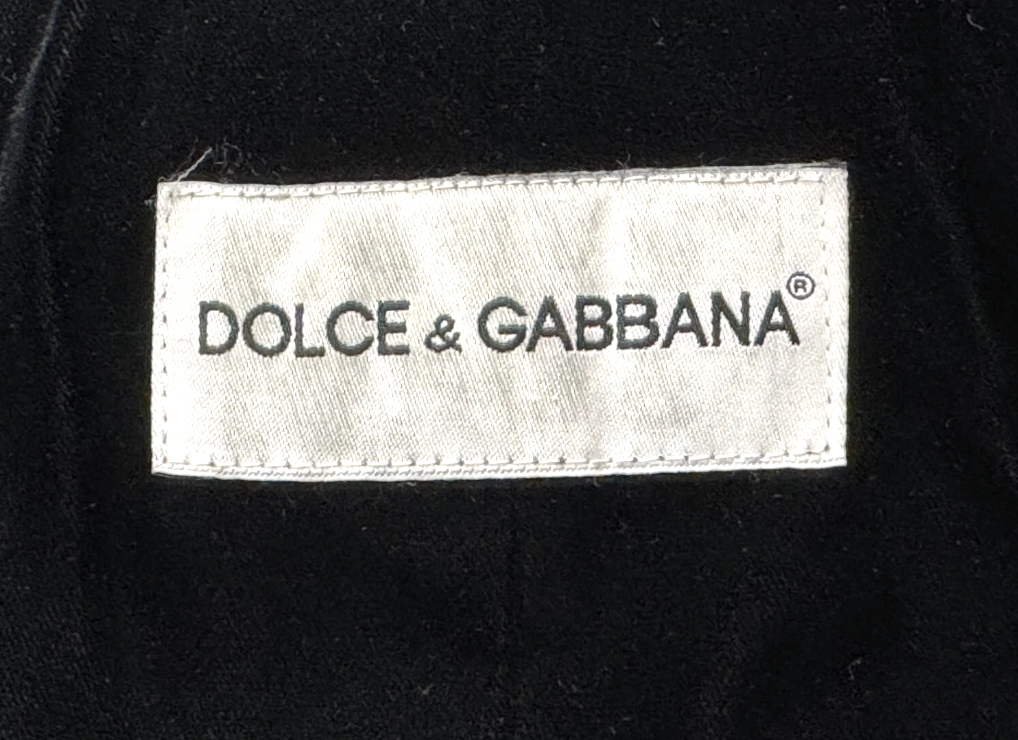 Vintage F/W 1995 Dolce & Gabbana Classic Black Mink & Fox Fur Midi Trench Coat Jacket