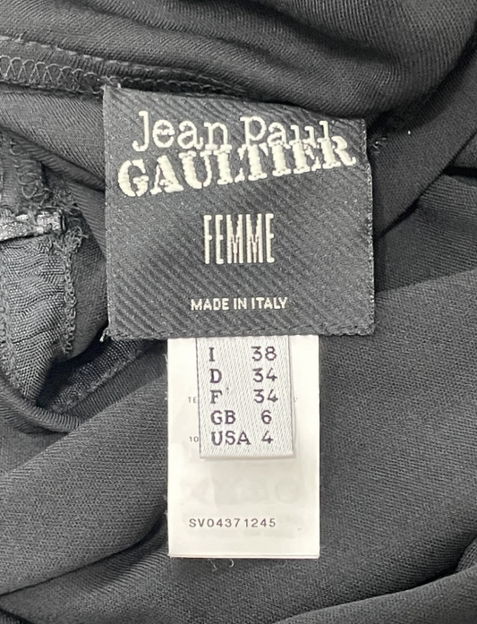 2000's Jean Paul Gaultier One Shoulder Grecian Black Backless Plunging Maxi Dress