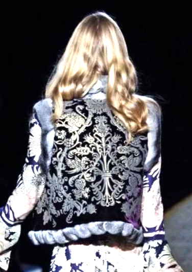 F/W 2006 Roberto Cavalli Runway Purple Velvet & Gold Chinchilla Fur Vest Jacket