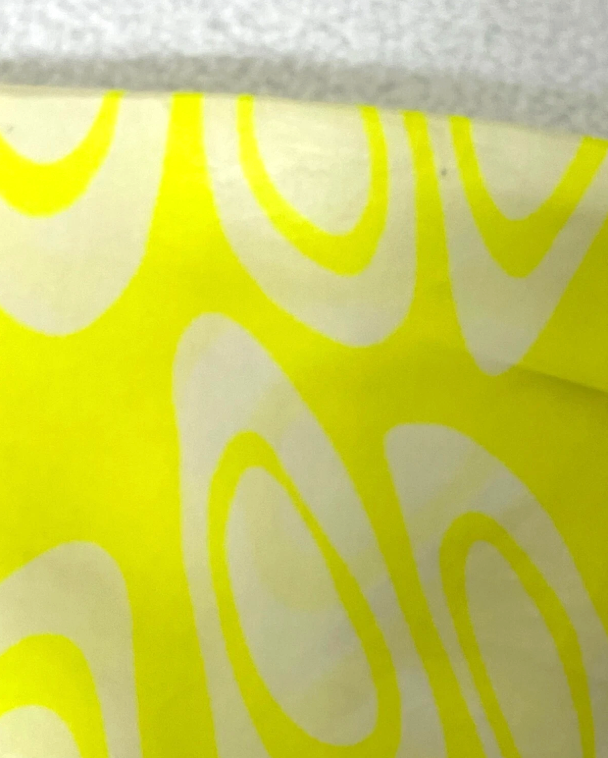 S/S 2001 Roberto Cavalli Runway Plunging Neon Yellow & White Mini Dress