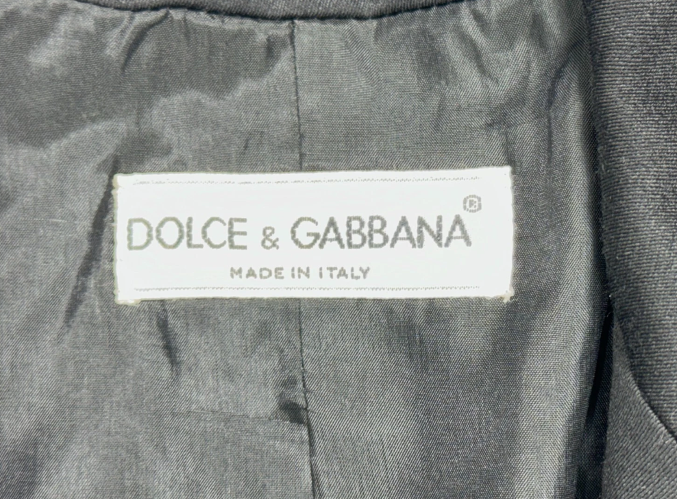 F/W 1992 Dolce & Gabbana Runway Chinoiserie Beaded Dragon Black Jacket Blazer