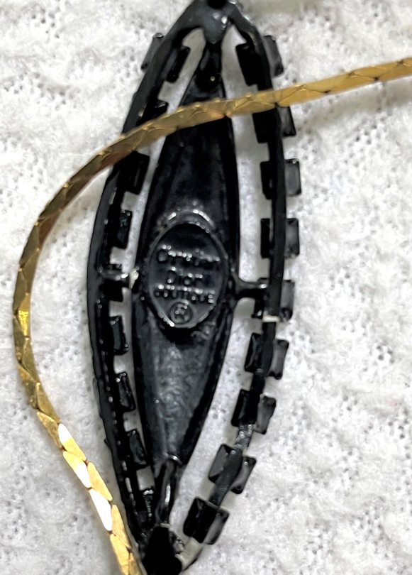 Vintage 1990's Christian Dior x John Galliano Third Eye Chakra Black & Gold Choker Necklace