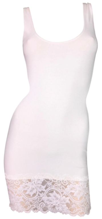 Vintage 1990's Dolce & Gabbana Pin-Up White Lace Trim Bodycon Mini Dress