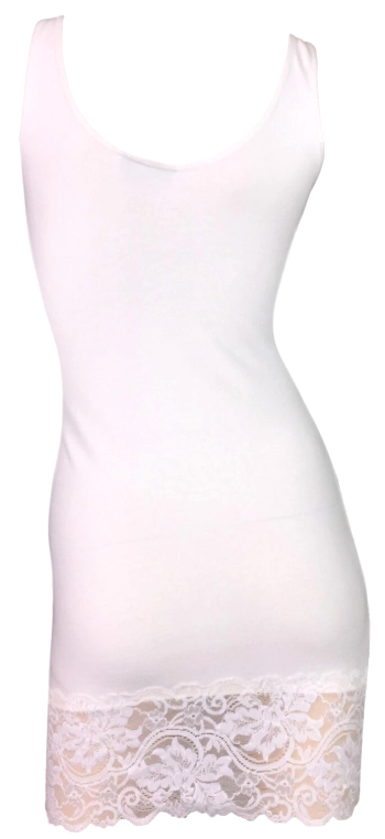 Vintage 1990's Dolce & Gabbana Pin-Up White Lace Trim Bodycon Mini Dress