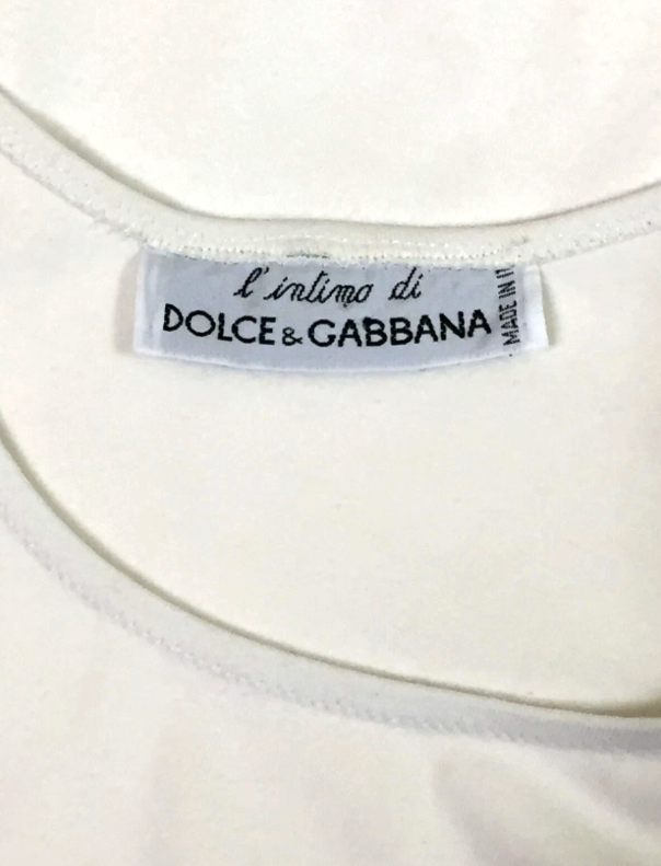 Vintage 1990's Dolce & Gabbana Pin-Up White Lace Trim Bodycon Mini Dress