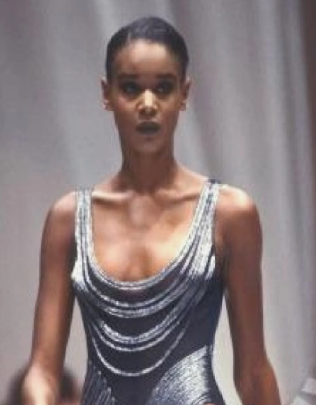 Vintage S/S 1991 Gianfranco Ferre Sheer Brown Bronze Mesh Crop Top