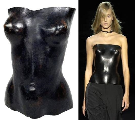 S/S 2001 Yves Saint Laurent by Tom Ford RARE 1 of 3 Prototype for Runway Leather Bust Bustier