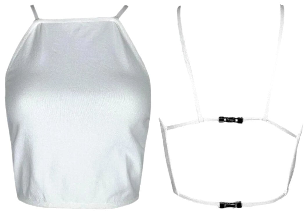 Vintage 1998 Gucci x Tom Ford White Backless Strappy Crop Top