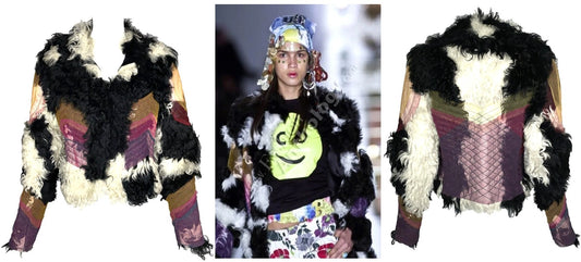 F/W 2001 Christian Dior by John Galliano Boho Chic Patchwork Fur Short Jacket