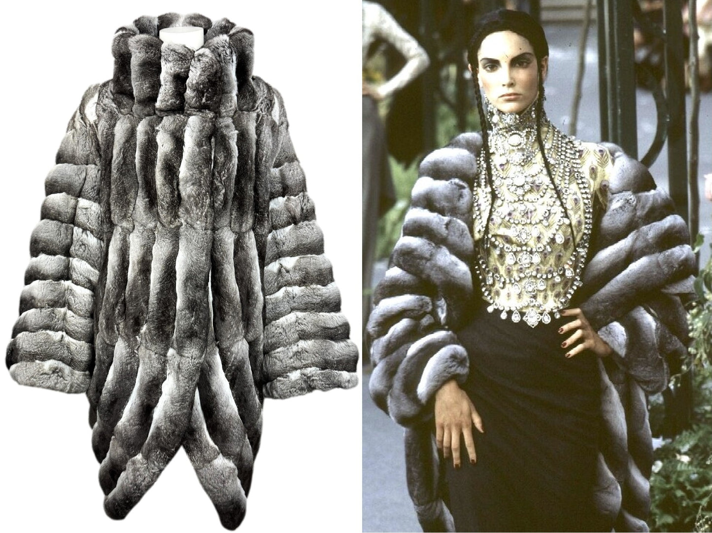 F/W 1997 Christian Dior x John Galliano RARE Chinchilla Fur 1930's Flapper Style Cocoon Coat