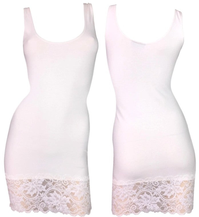 Vintage 1990's Dolce & Gabbana Pin-Up White Lace Trim Bodycon Mini Dress