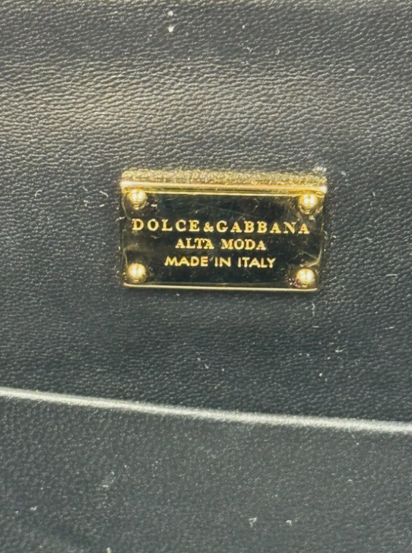 Dolce & Gabbana Alta Moda Haute Couture Black Crocodile Alligator Handbag