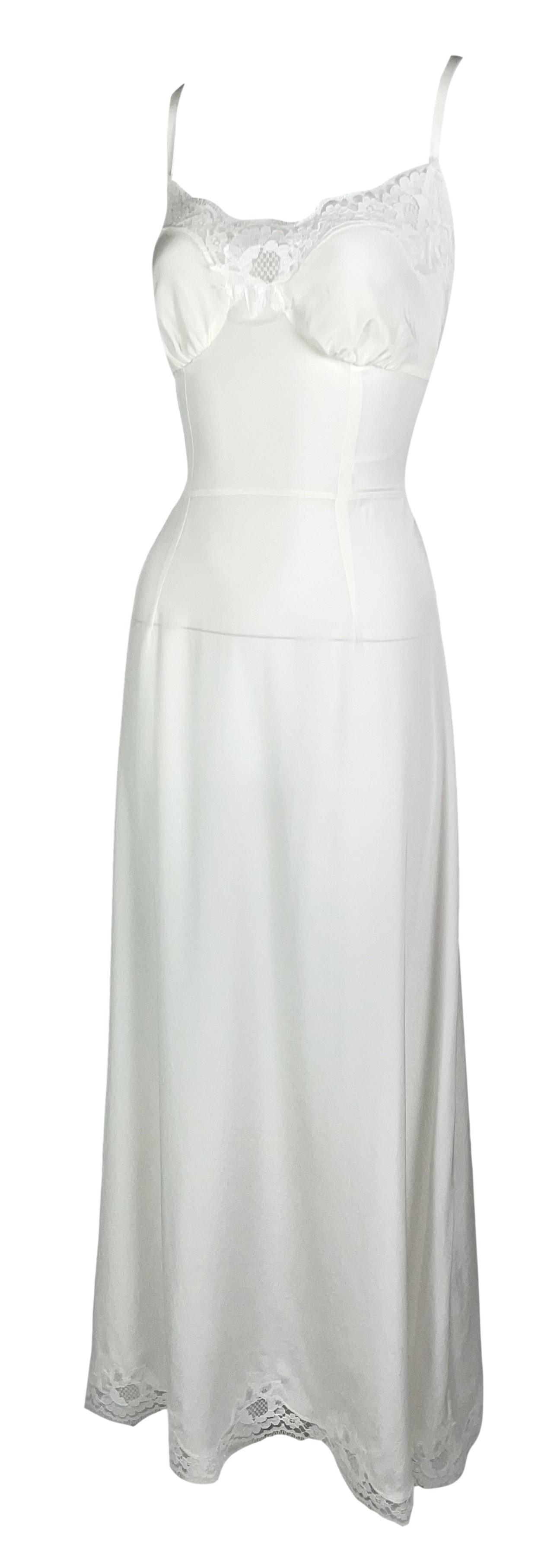 Dolce & Gabbana Alta Moda Haute Couture Semi-Sheer Ivory Stretch Silk & Lace Maxi Dress