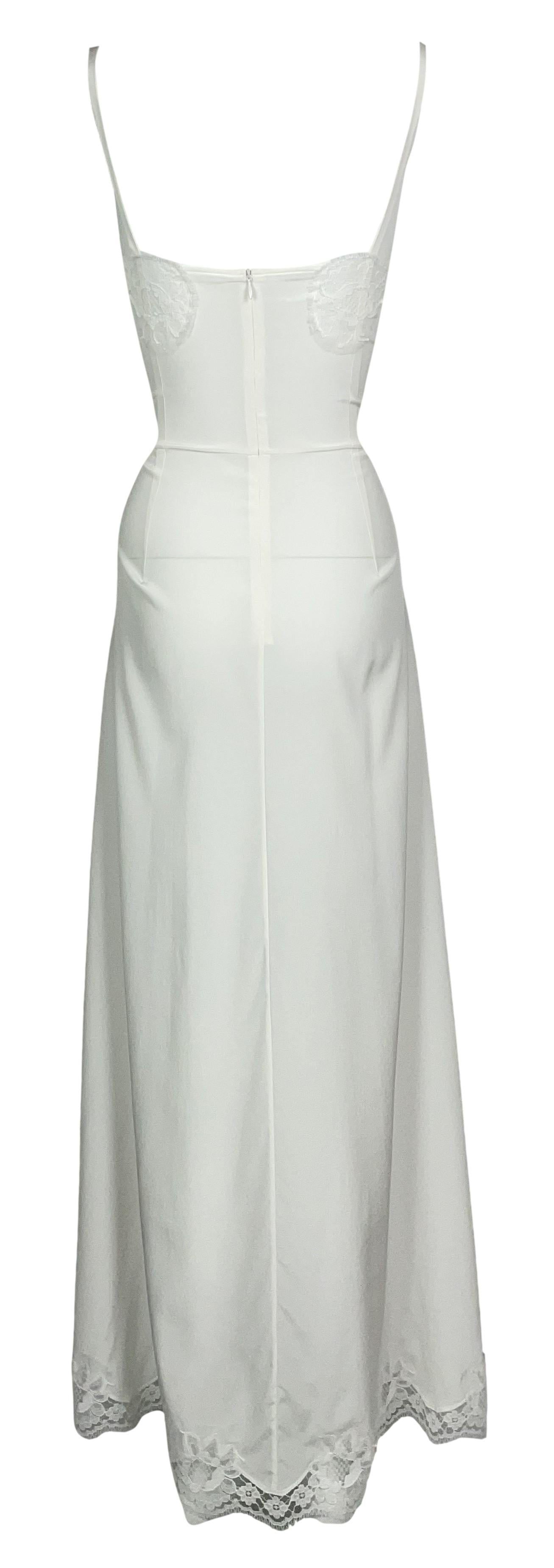 Dolce & Gabbana Alta Moda Haute Couture Semi-Sheer Ivory Stretch Silk & Lace Maxi Dress