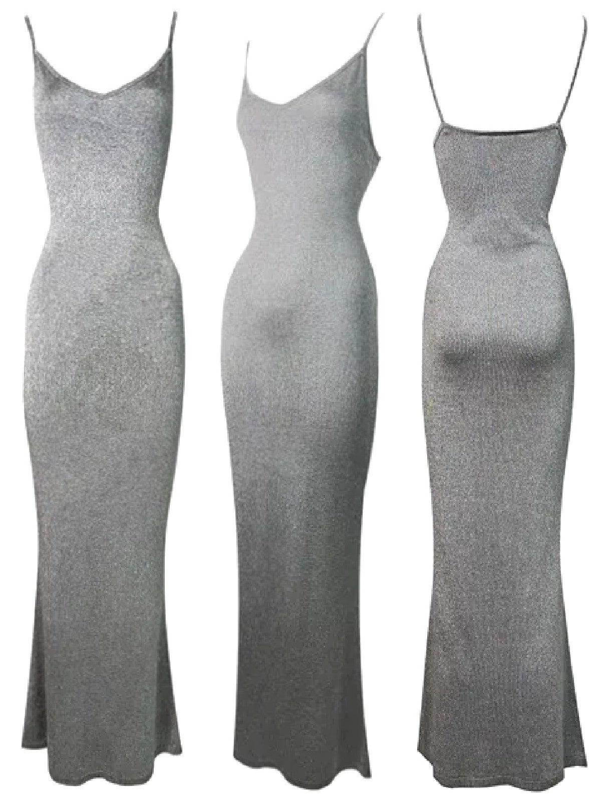 F/W 1998 Christian Dior by John Galliano Silver Knit Bodycon Mermaid Maxi Dress