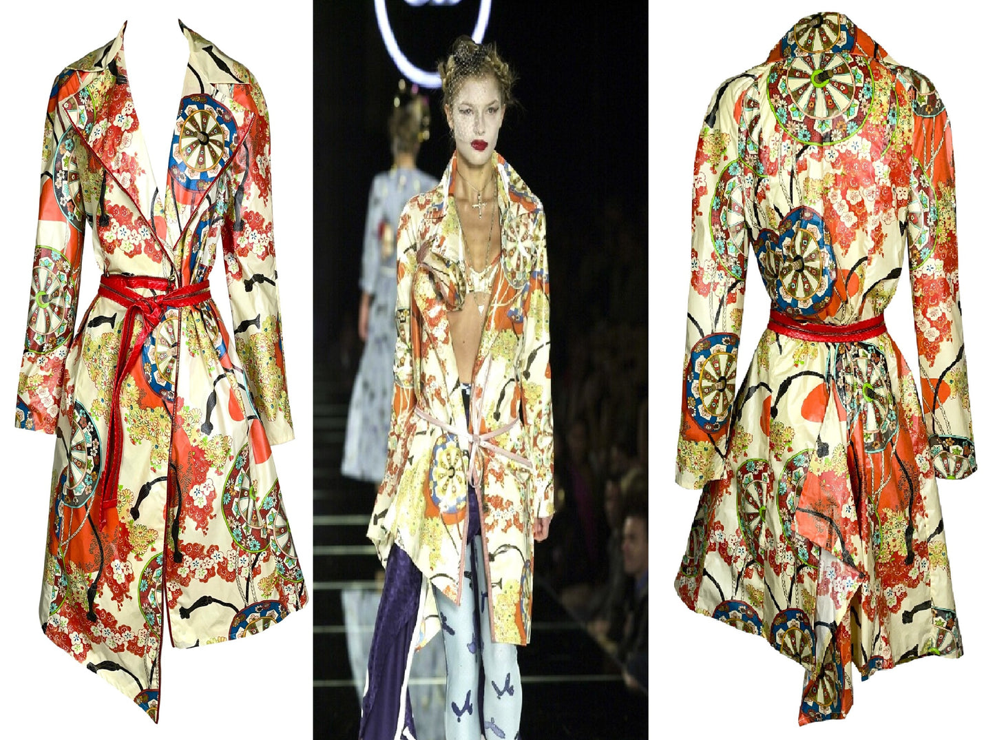 S/S 2001 Christian Dior by John Galliano Runway Nylon Japanese Print Jacket