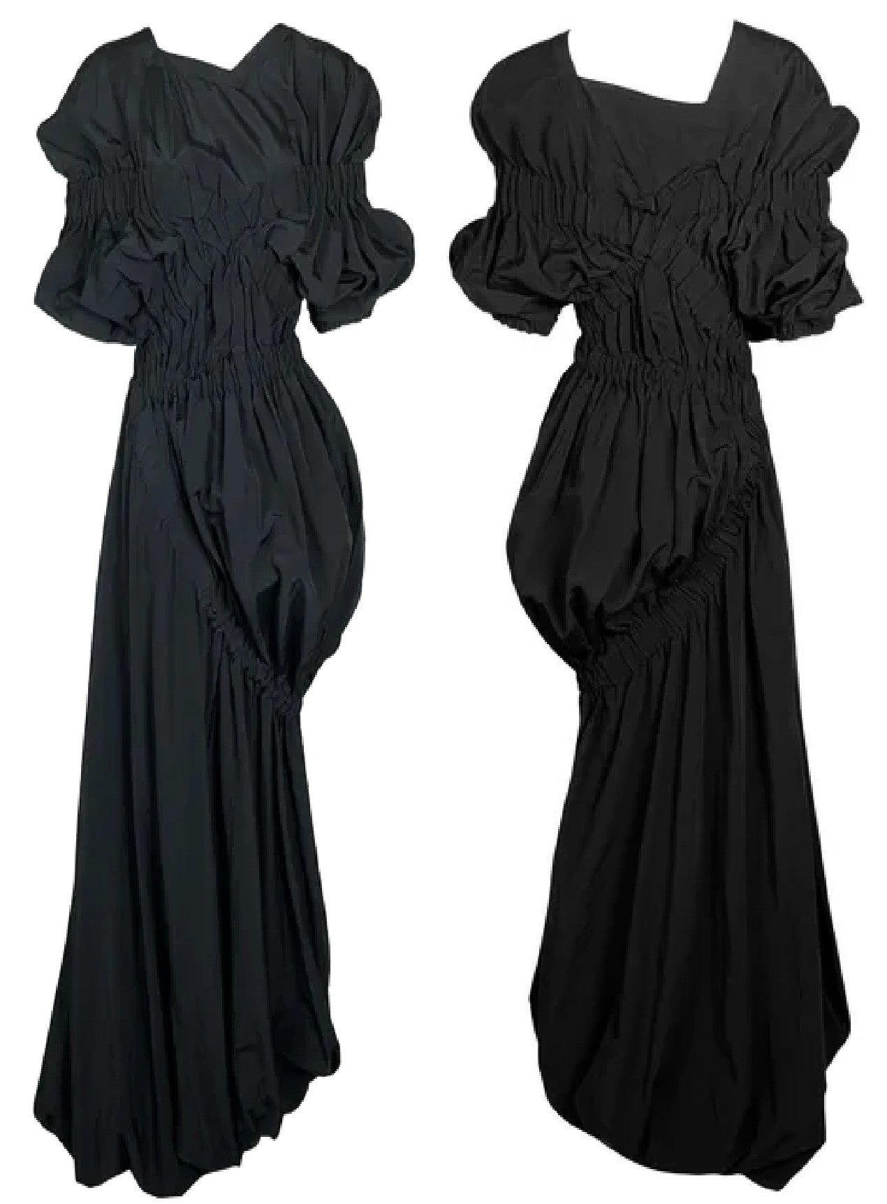 RARE Vintage S/S 1986 John Galliano "Fallen Angels" Black Goth Princess Peasant Maxi Dress